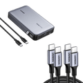 (Bundle) 100W 20000mAh Power Bank + 3.3FT 100W USB-C Cable 2 Pack