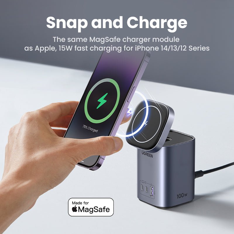 UGREEN 100W 4-Port Power Station with Qi2 Wireless Charging