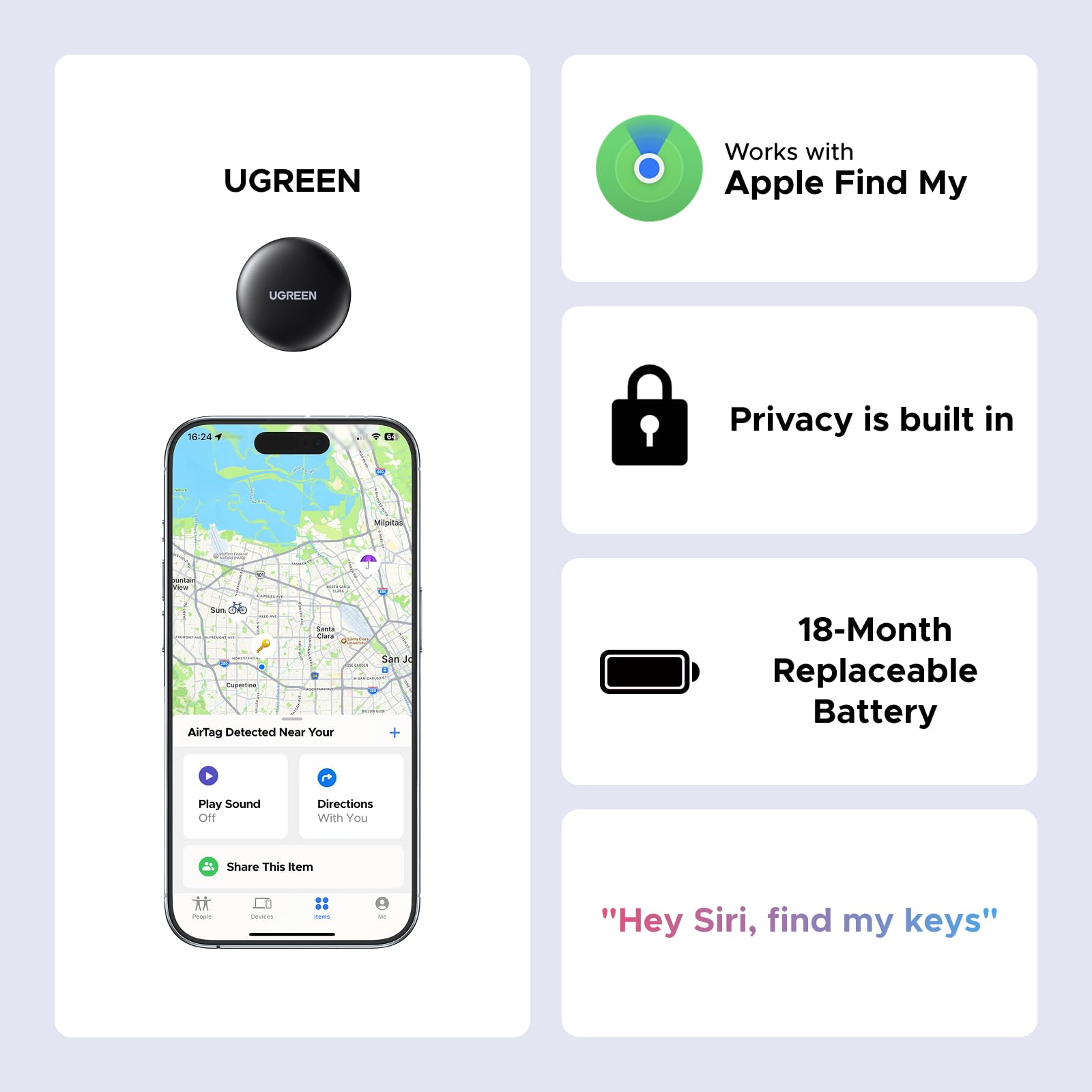 UGREEN FineTrack Mini Smart Finder (2-Pack)