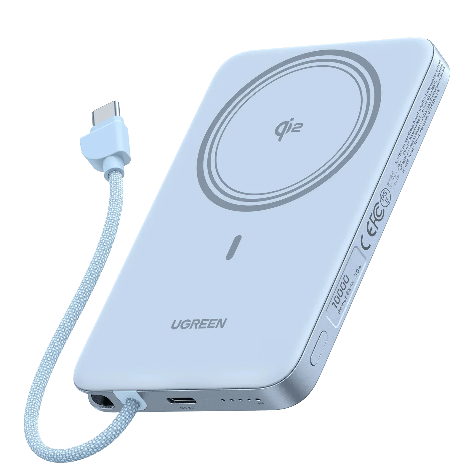 UGREEN MagFlow Air Magnetic Power Bank (10000mAh, Qi2 15W)