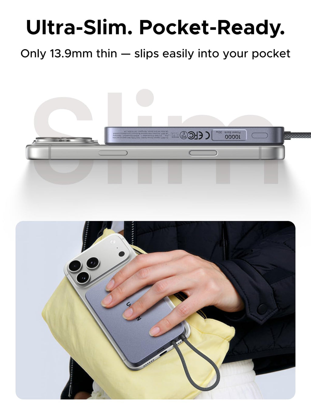 UGREEN MagFlow Air Magnetic Power Bank (10000mAh, Qi2 15W)