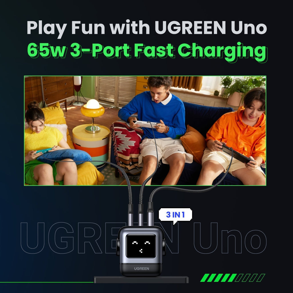 UGREEN Uno 65W 3-Port Charger