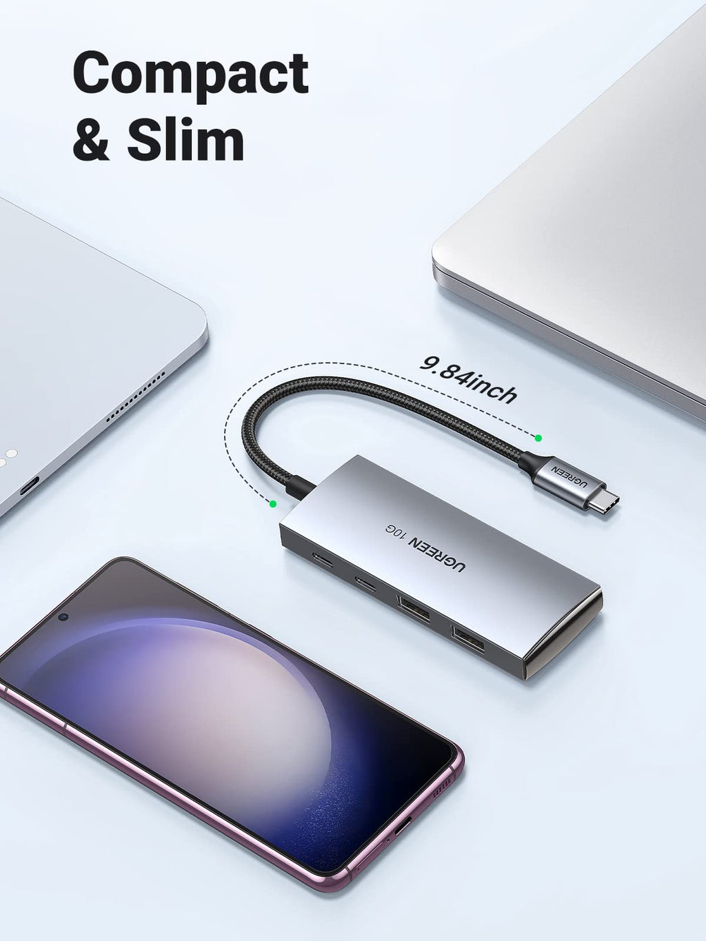 UGREEN USB-C Hub 4-Port USB 3.2 10Gbps Data Hub with 2 USB-C & 2 USB-A