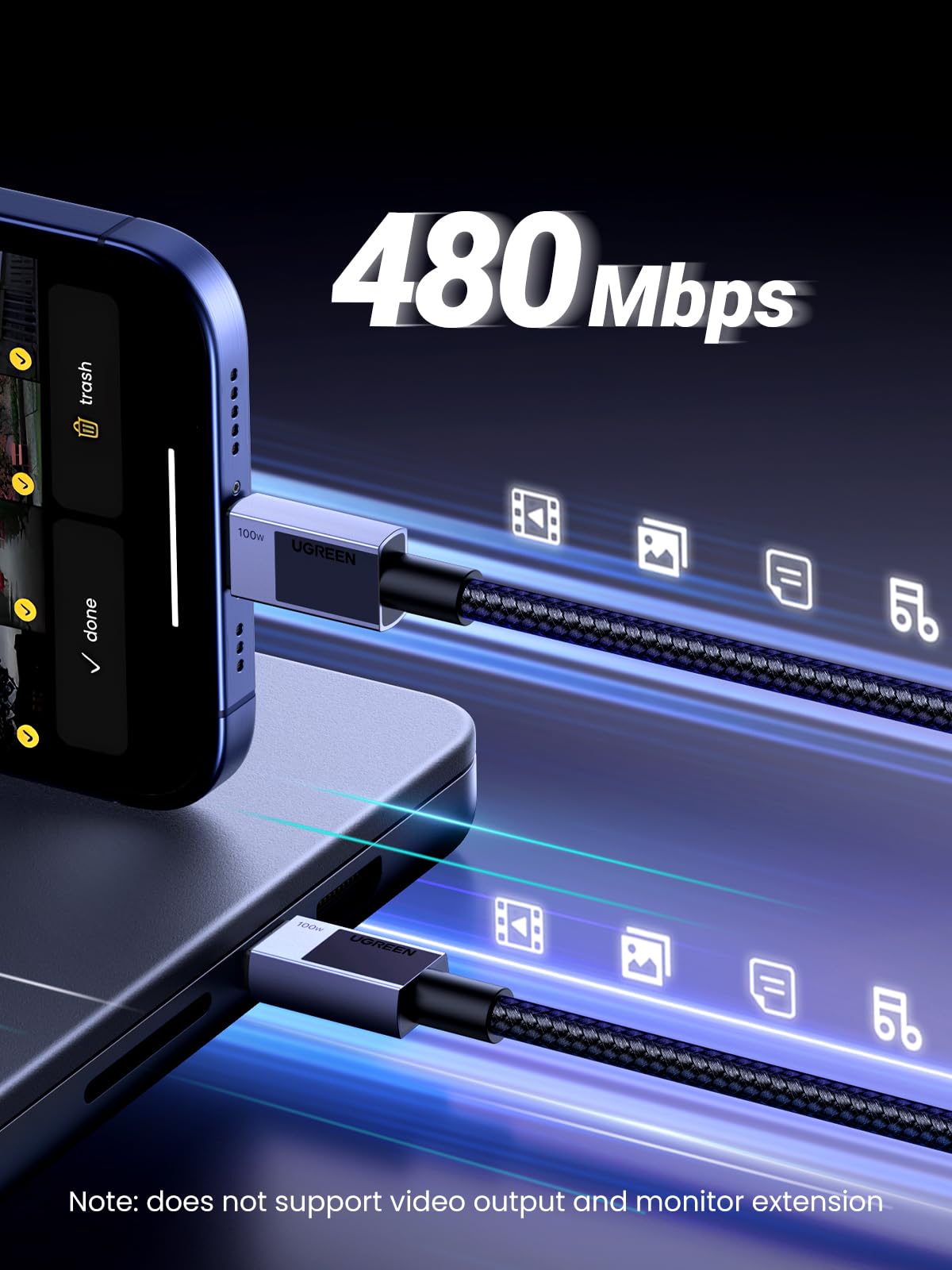 UGREEN USB C to USB C Cable 100W PD Fast Charging